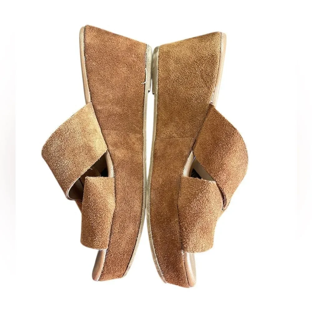 Sophia Milano Suede Wedge Sandals Size 6.5 - Picture 11 of 14